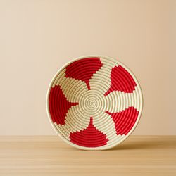 Crimson Bloom Woven Bowl
